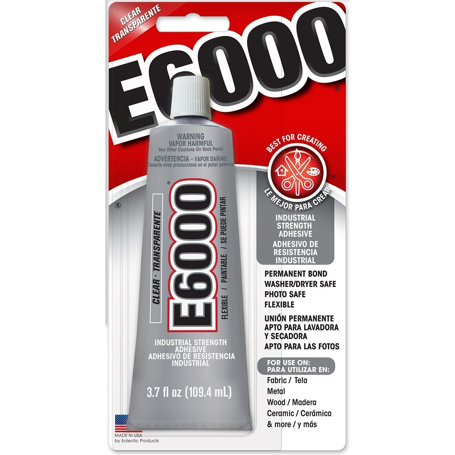 Eclectic Products 230012 3.7 Oz Amazing E-6000 Craft Adhesive Uncarded, Clear 2 Pack