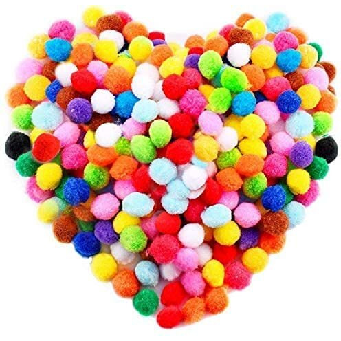 Amigozz Round Shaped Mixed Color Soft Fluffy Pom Pom For Art & Craft, Party Decoration, Diy Sewing Crafts Jewelry Making. Size 2Cm (Approx 200Pcs)