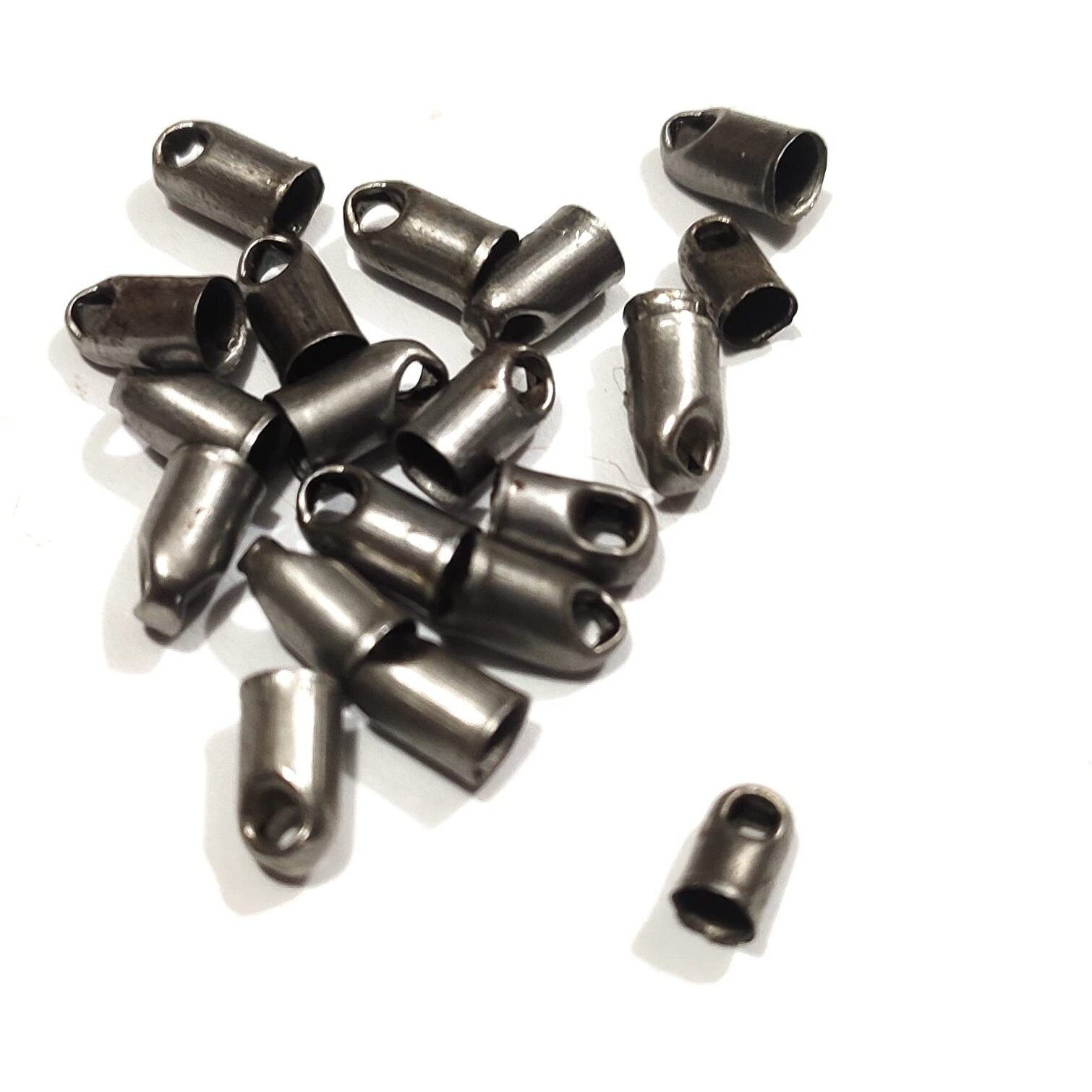 Omx Jewellery Making Material Fitting 50 Pcs Metal End Bead Cap For Cord Jewelry Necklace Findings, Black (7Mm X 4Mm)