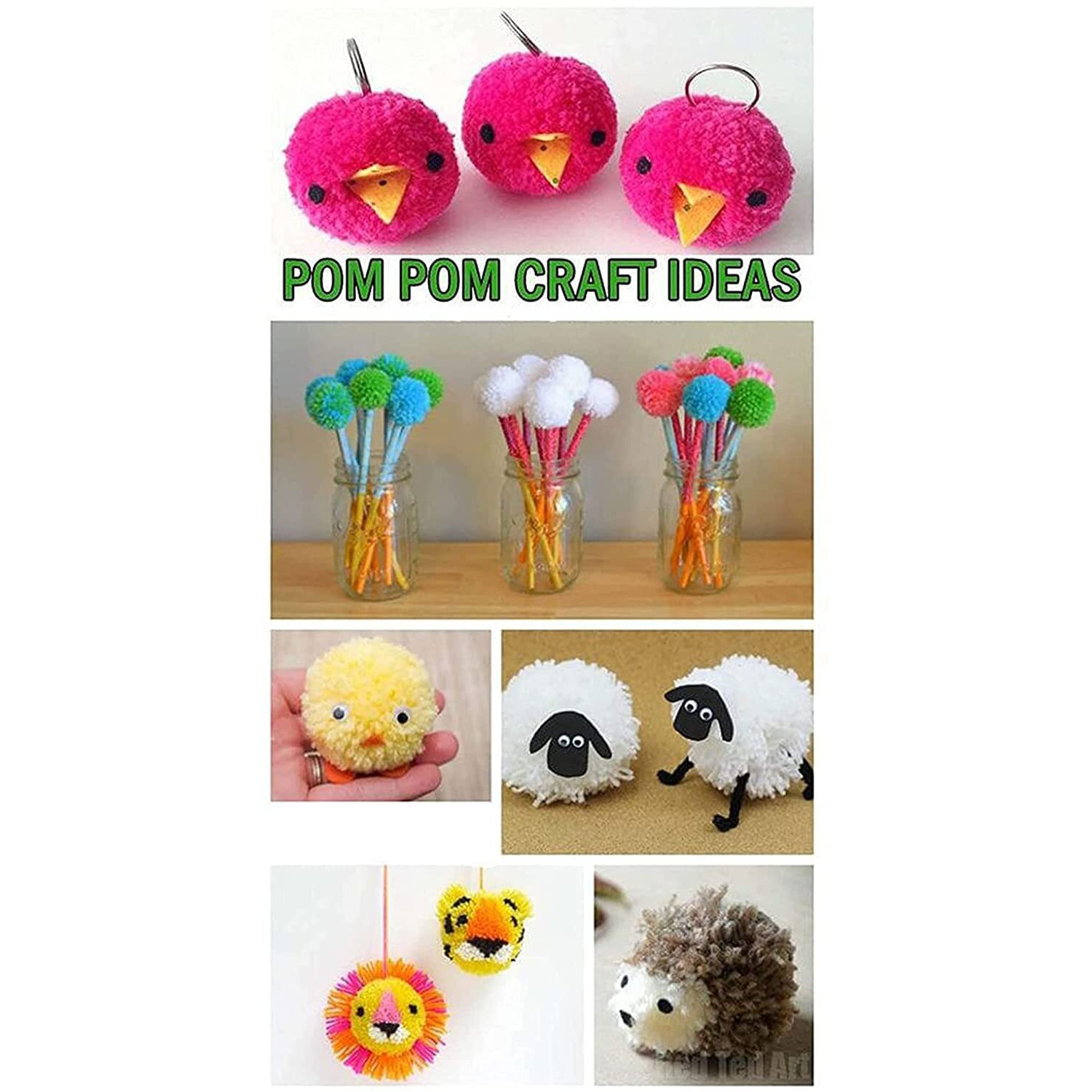 Prokart Round Woolen Gonda Pom Pom Balls For Craft Jewelry Embroidery Making Purpose Round Shape - 1 Inch 50 Woolen Balls