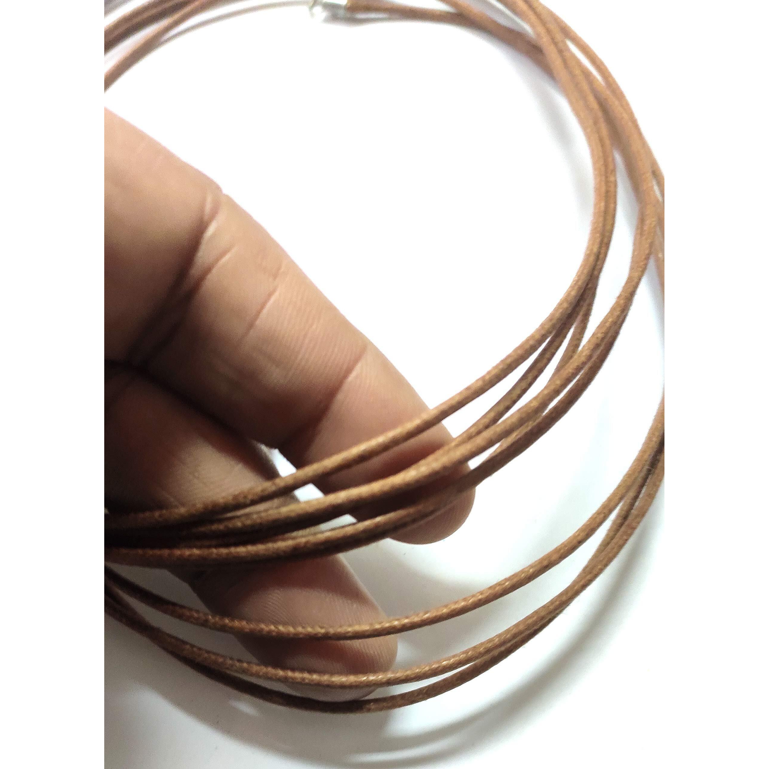 Omx 10 Pc, Waxed Cotton 43Cm/17 Necklace Chain With Lobster Claw Clasp For Pendants And Jewelry Charms Making. (2Mm Thick Cotton, Brown, 10 Pcs)