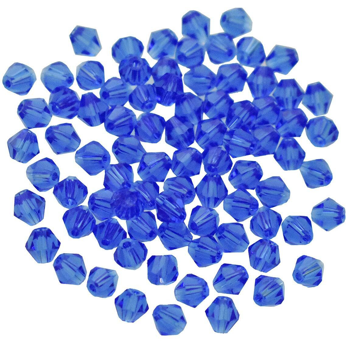 Embroiderymaterial Crystal Sapphire Blue Beads For Jewellery Making, Bracelet Making, Craft, Bag Making, Embroidery, Embellishment, Toran Making, Pusalu Making (Sapphire Blue, 288 Pieces)