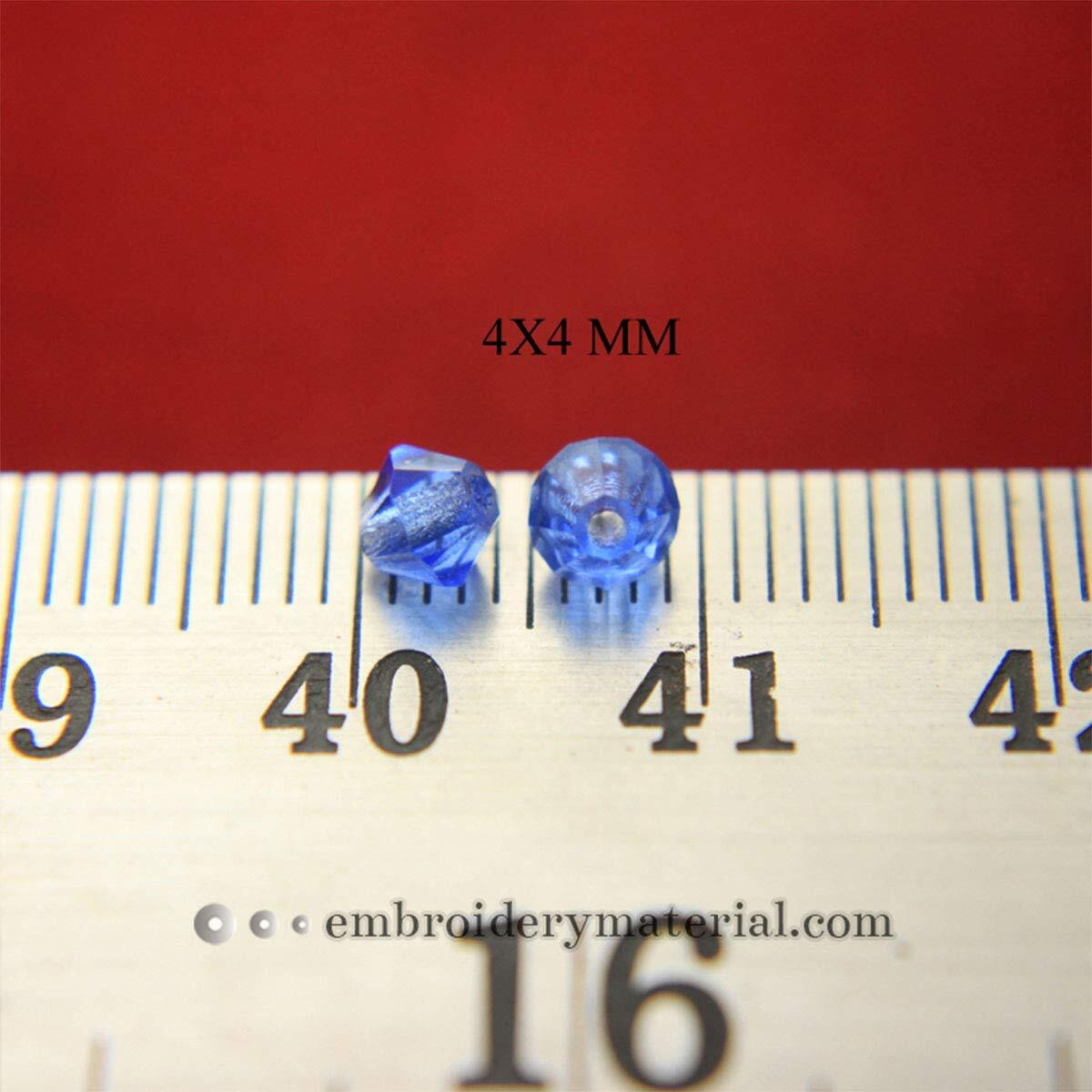 Embroiderymaterial Crystal Sapphire Blue Beads For Jewellery Making, Bracelet Making, Craft, Bag Making, Embroidery, Embellishment, Toran Making, Pusalu Making (Sapphire Blue, 288 Pieces)