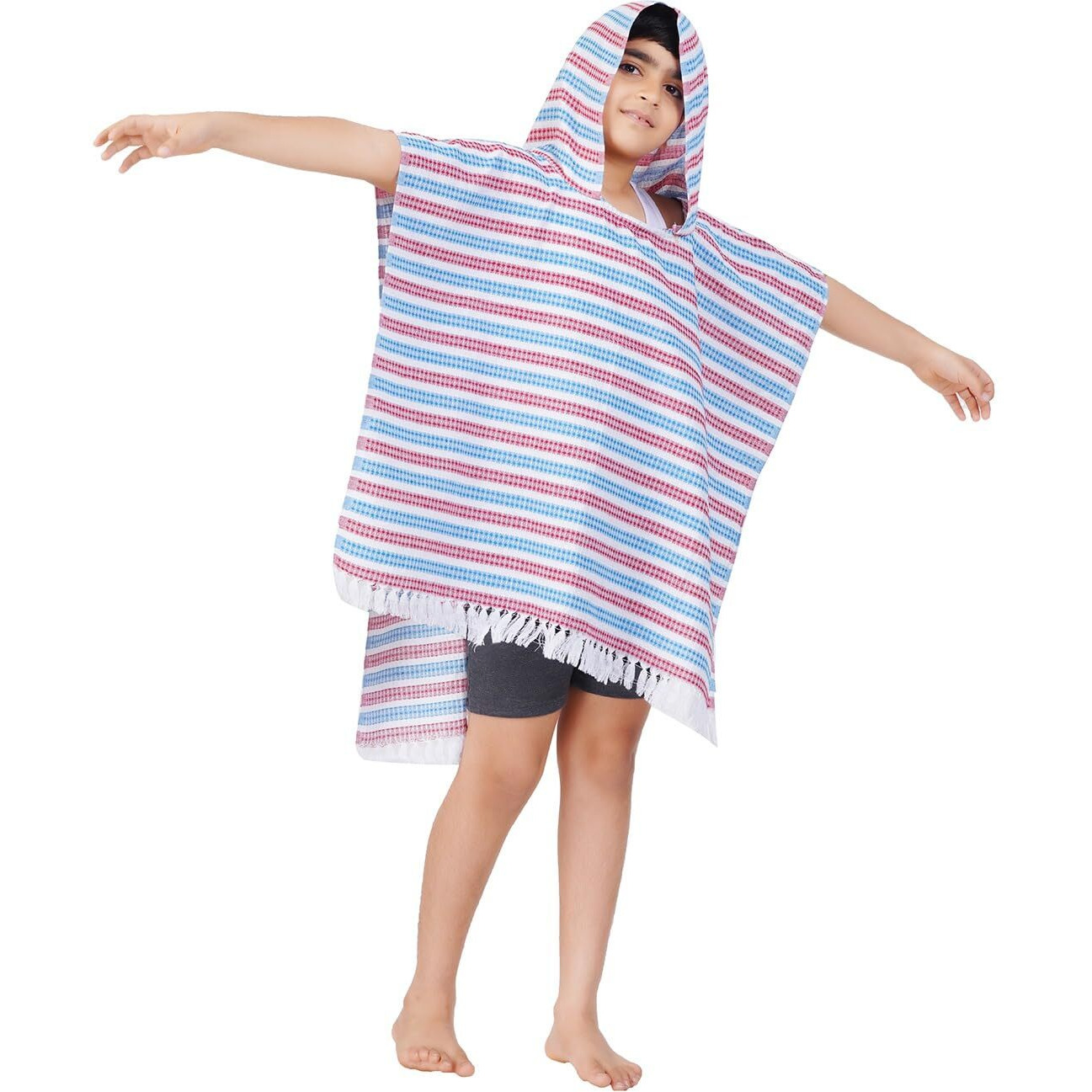 Menmaii Cotton Hooded Bath Towels | Cotton Poncho Towel For Kids | Towel For Boys & Girls, 1-7 Years | 60 X 60Cm | Bathrobe Alternative