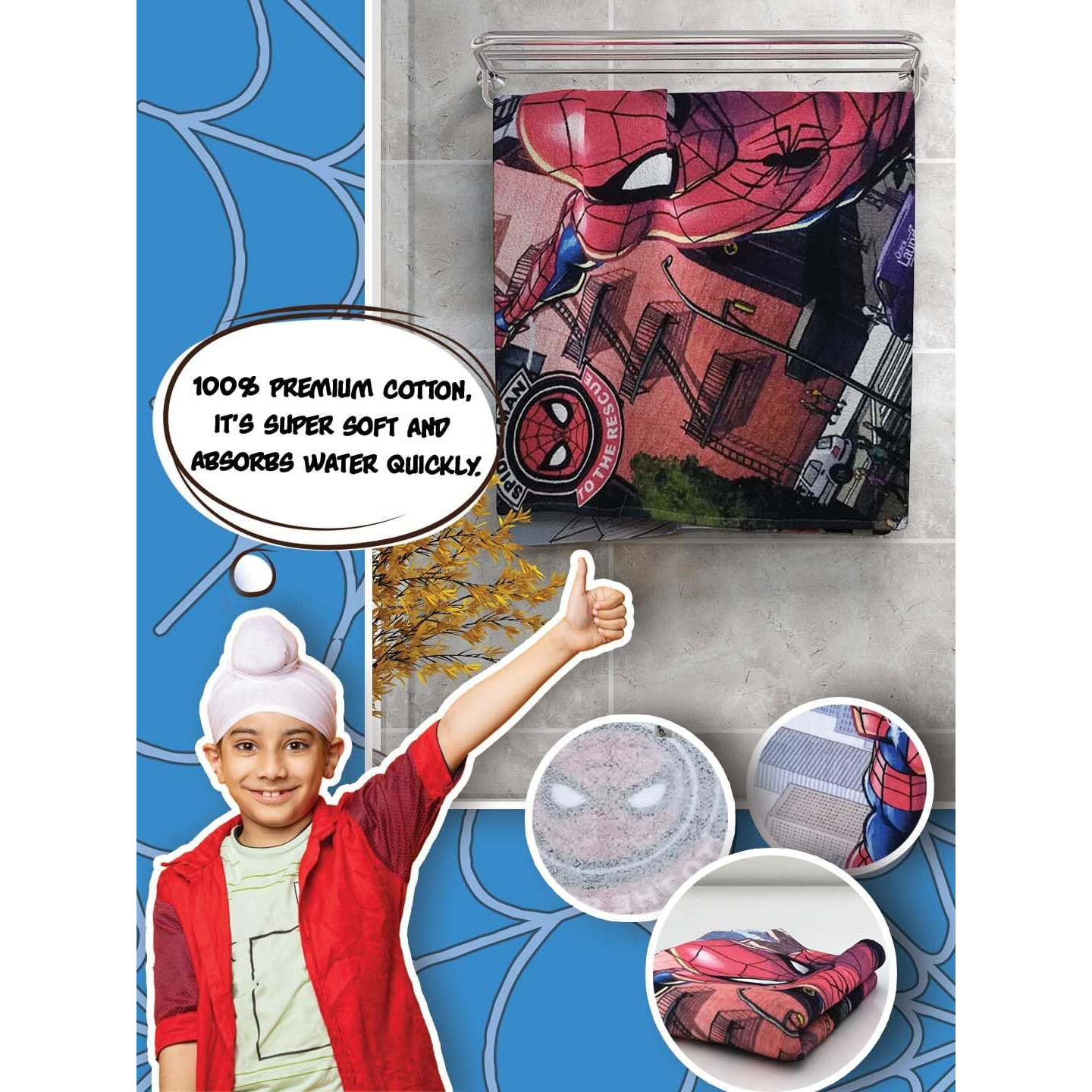 Athom Living Disney Frozen Kids Bath Towel, 350Gsm, 60X120Cm