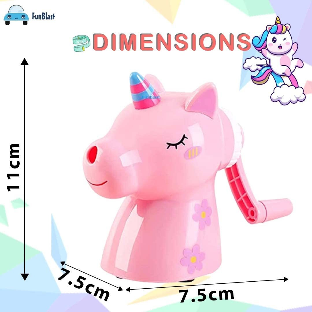 Funblast Sharpener For Kids - Unicorn Pencil Sharpener, Table Sharpener Machine - Assorted Color