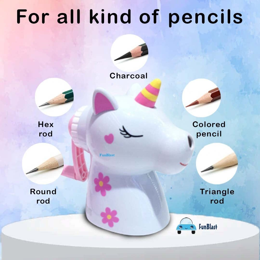 Funblast Sharpener For Kids - Unicorn Pencil Sharpener, Table Sharpener Machine - Assorted Color