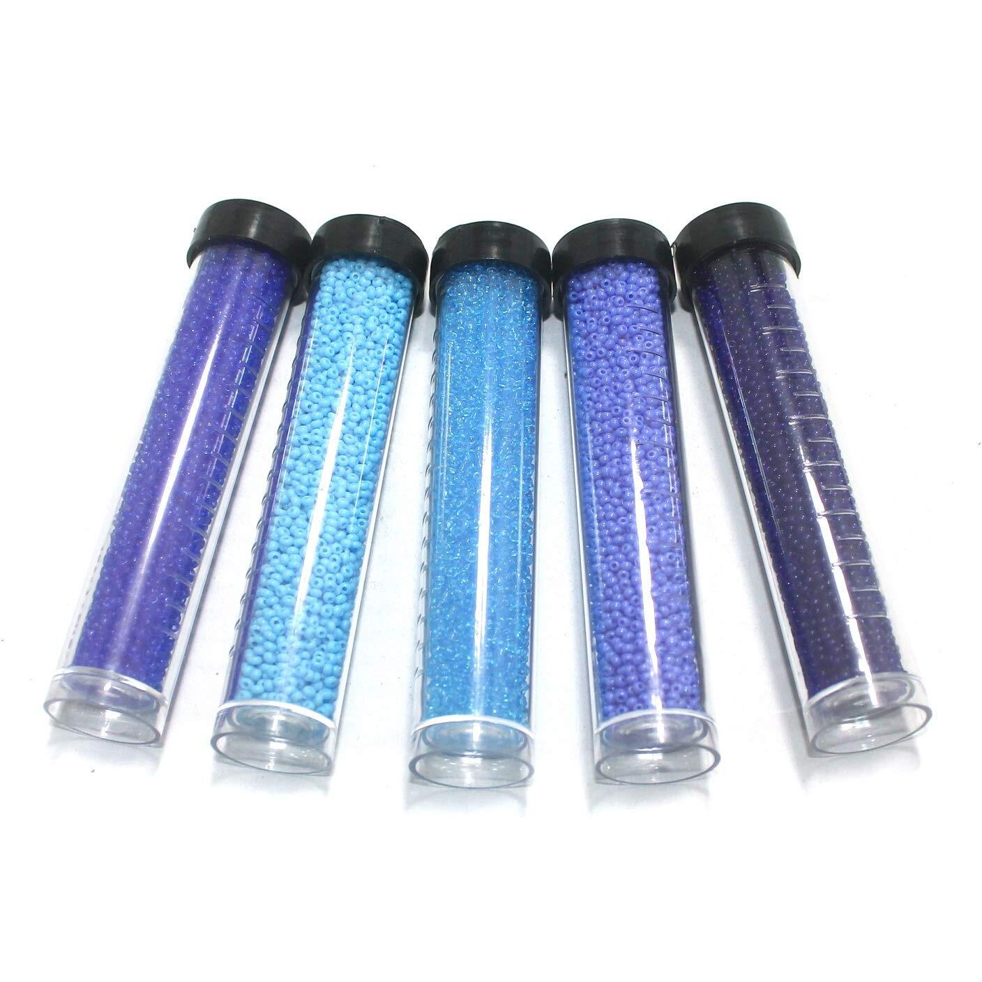 Beadsnfashion Preciosa Seed Beads Aqua 5 Colors Combo Size 11`0 For Jewellery Making, Crafts Work And Embroidery Work