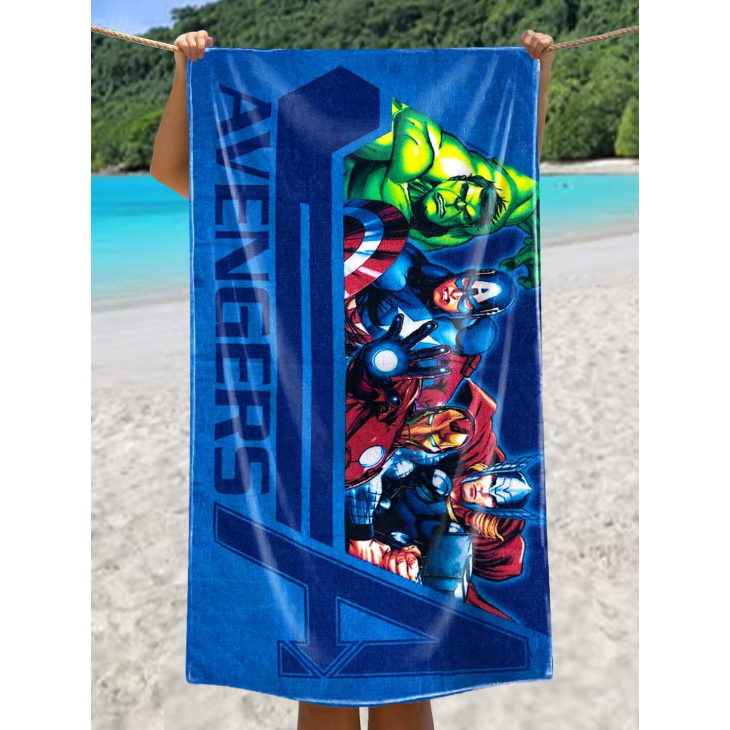 Athom Living Marvel Avengers Kids Bath Towel 350 Gsm 60X120 Cm