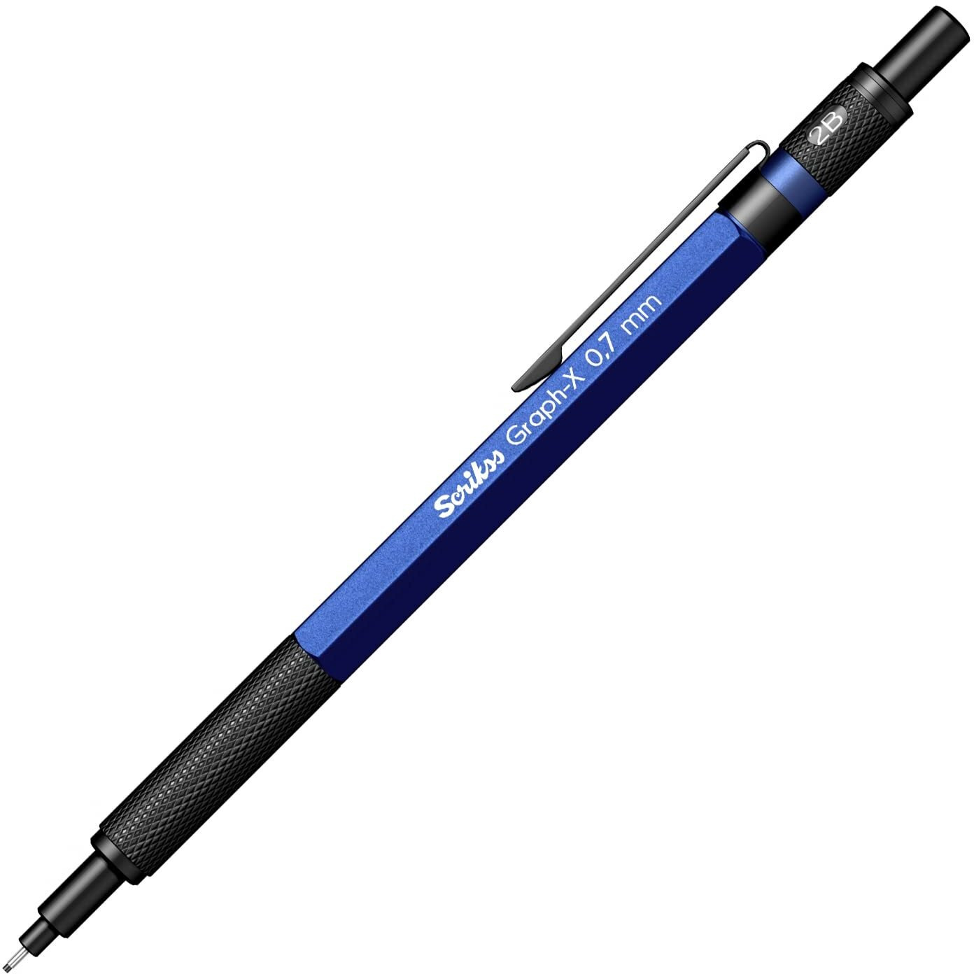 Scrikss 0.7Mm Mechanical Clutch Lead Pen Pencil Blue Body Graph-X Series Eraser Included