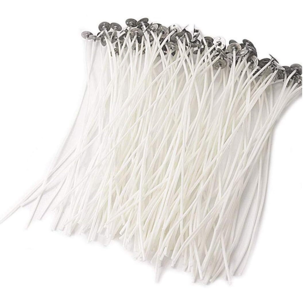 Kuber Selection Premium 3 Inch Low Smoke Diy Candle Making Wicks With Sustainer - Pack Of 200 Wicks For Crafting And T-Light Candles (200, 3 Inch)