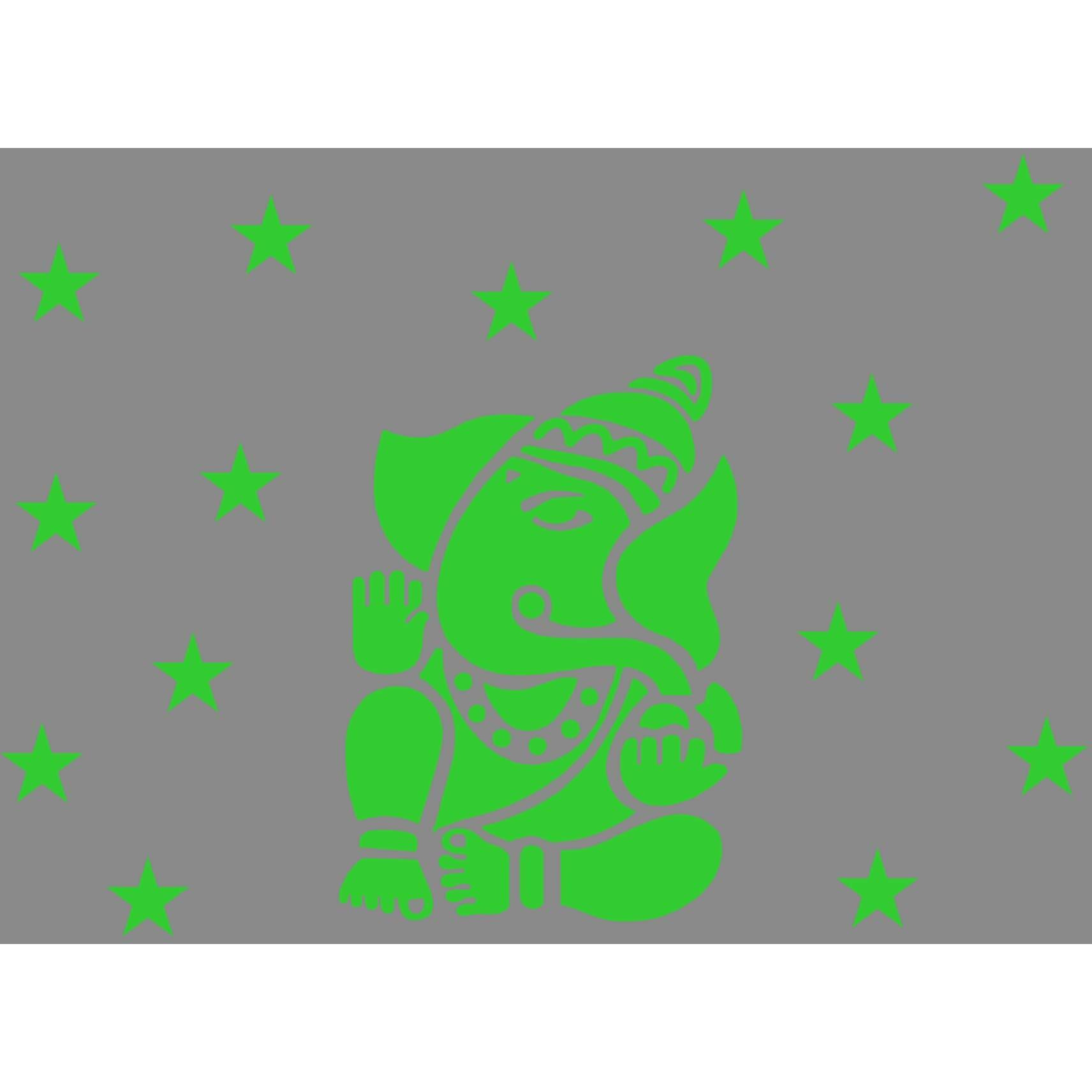 Dreamkraft Vinyl Glow In The Dark Ganesha Radium Sticker (Green, 25X25 Cm)