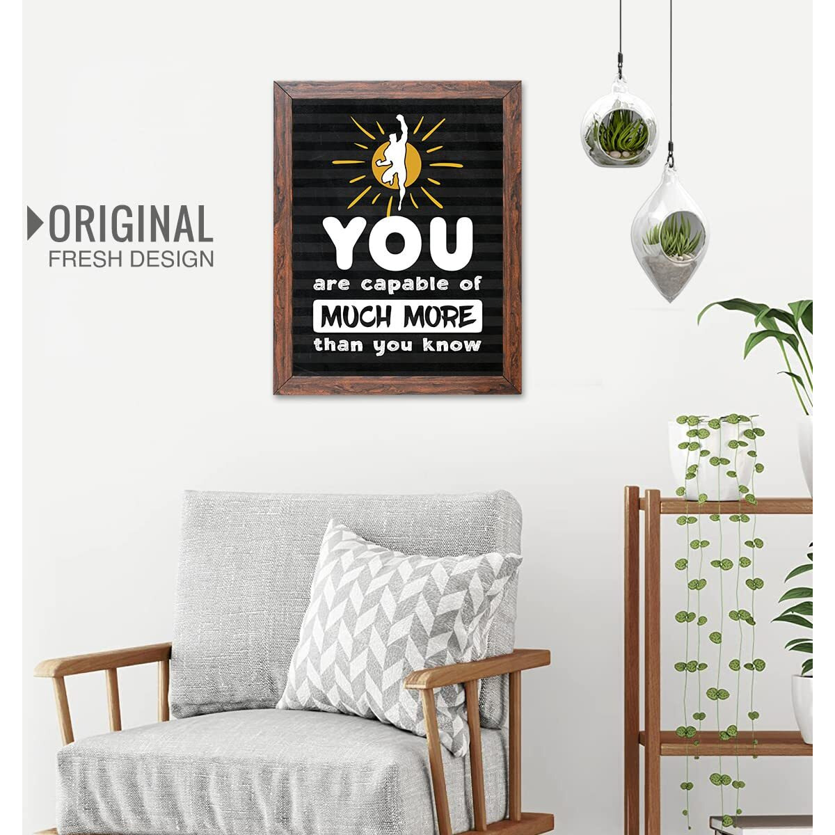 Chaka Chaundh - Capable & Ability Quotes Framed Posters - Inspirational Talent Quotes Wall Frame - Motivational Quotes Wall Frames - (13.6 X 10.6 Inches)