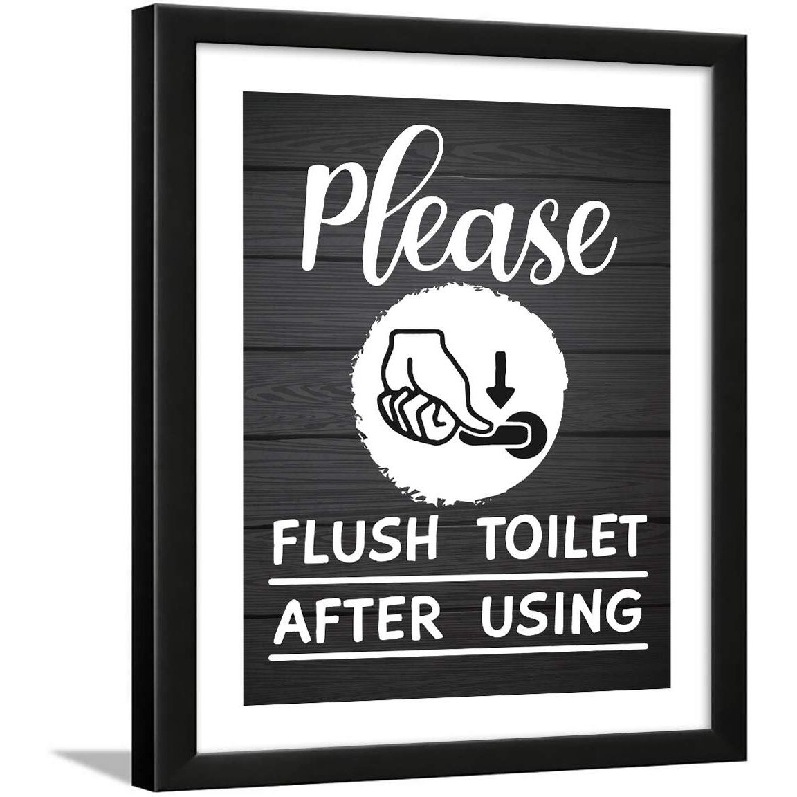 Chaka Chaundh - Bathroom Posters With Frame - Washroom Quotes Frames - Toilet Quotes Wall Hanging - Bathroom Etiquette Poster  Bathroom Rules Poster - (14 X 11 Inches) (Black Wood Pattern)