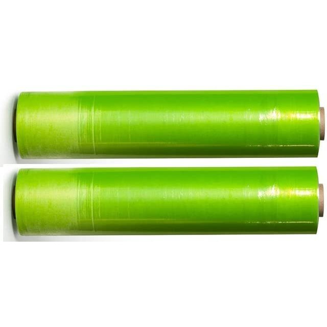 Amit Marketing Compostable Packing Cling Film - 600 Mtr I Multipurpose Wrap Roll I 70 Micron, 12 Inch (300 Mm) I For Packaging & Safety Needs, Gift, Bakery Items, Bouquet, Diy Crafts - Green (2 Pcs)