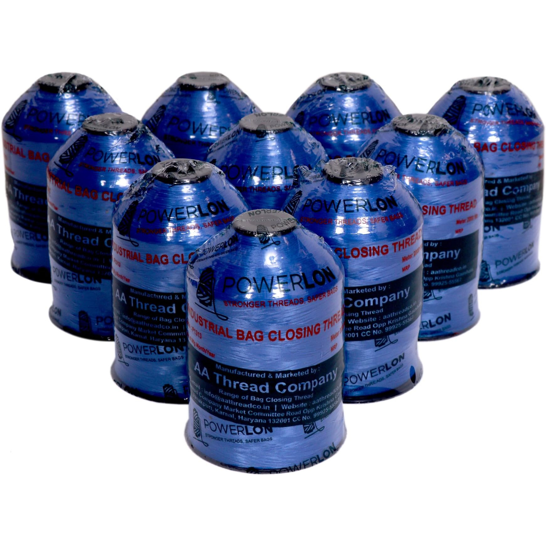 Powerlon Blue Ppmf Bag Closer Thread (Pack Of 10)