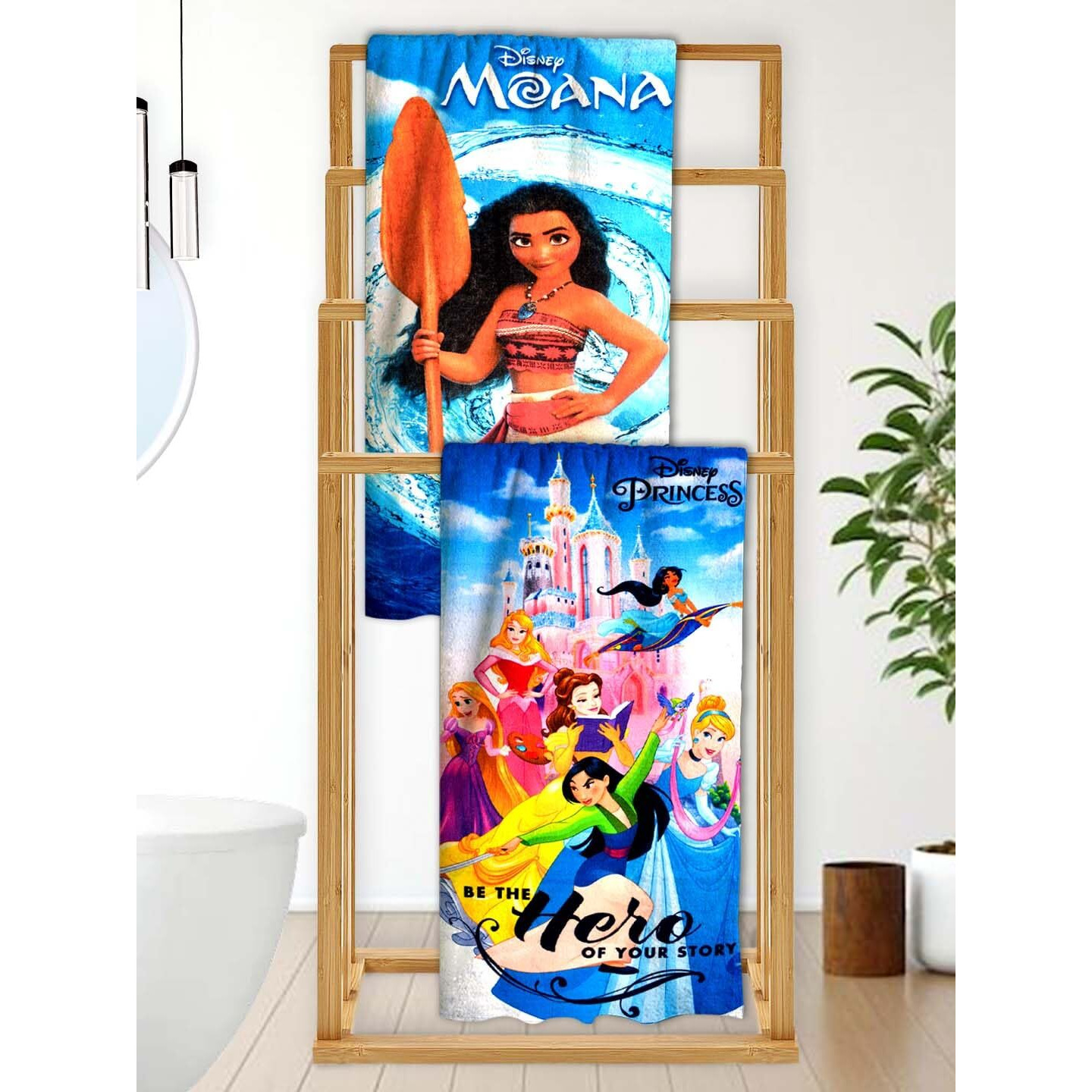 Athom Living Mixed Themed Kids Bath Towel 60X120Cm, 350 Gsm, Soft & Absorbent, Multicolor, Perfect For Boys And Girls, Fun & Vibrant Design, Pack Of 2