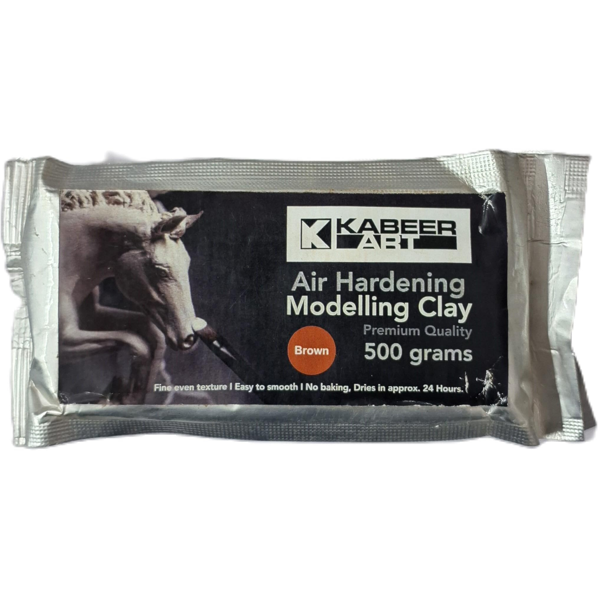 Kabeer Art Modelling Clay Air Hardening Terracotta Pack For Professional Artists Or Students (Brown, 500 Gms)