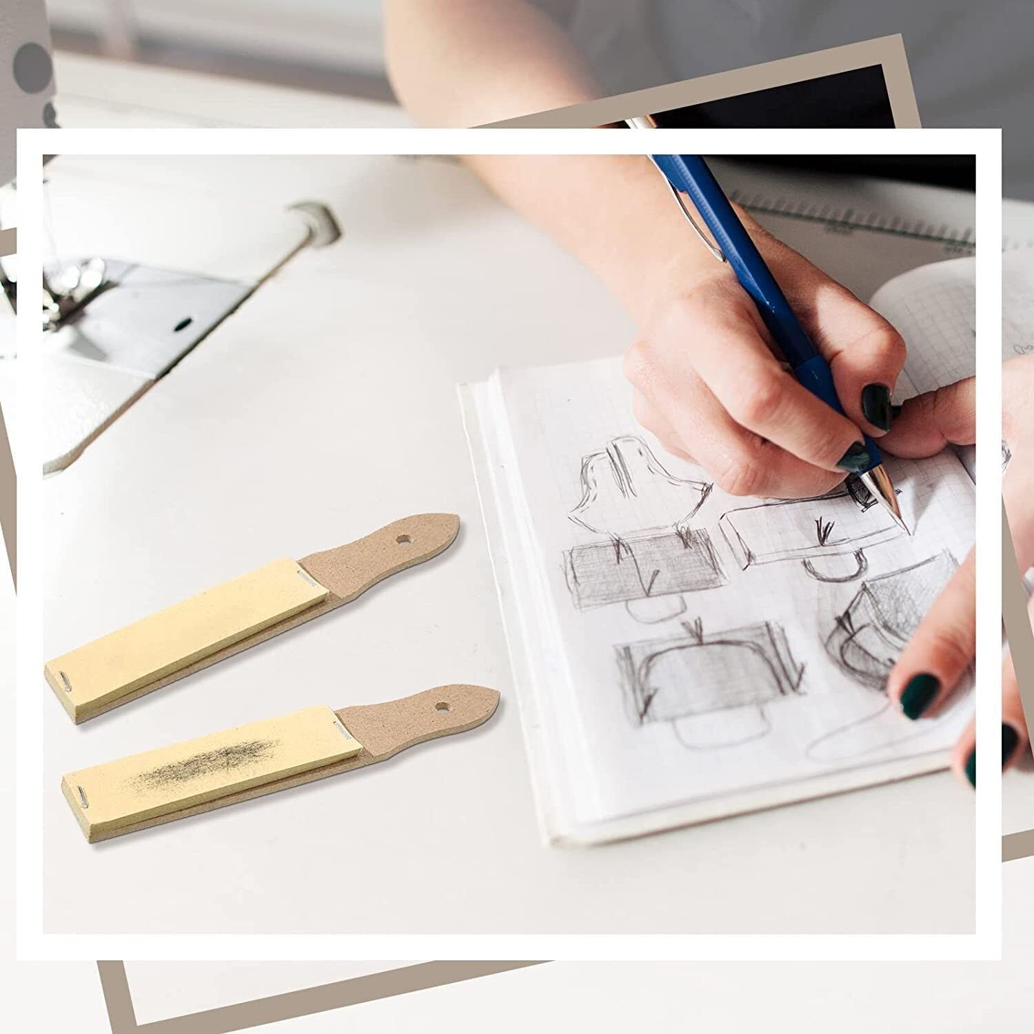 Amazon Brand  Umi 2 Pcs Sketch Sandpaper Pencil Sharpener Lead Pointer Art Drawing Tool