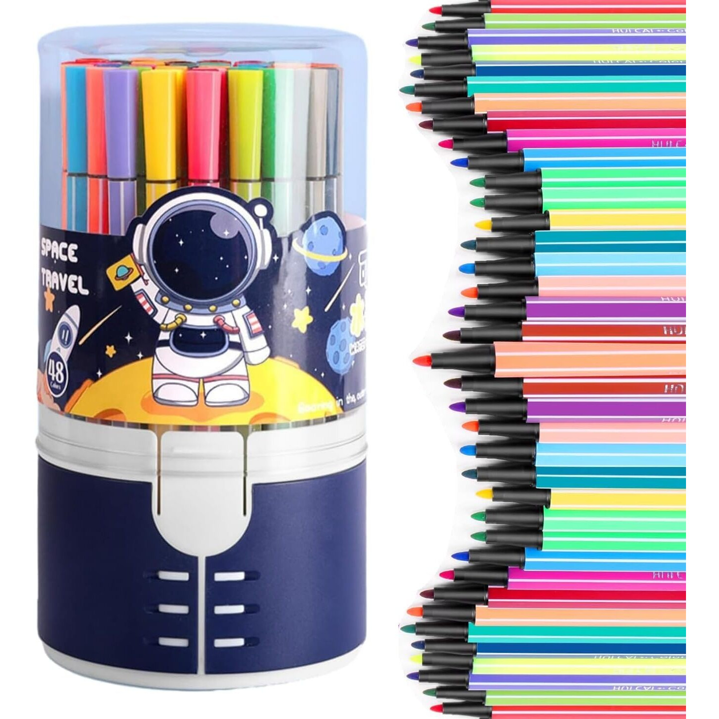 Amitasha Sketch Pen Set 48 Colors Washable Water Color Markers Pens Aesthetic School Supplies Fine Coloring Markers For Kids Adult Book Cards Drawing Craft Kit Teacher Office Supplies