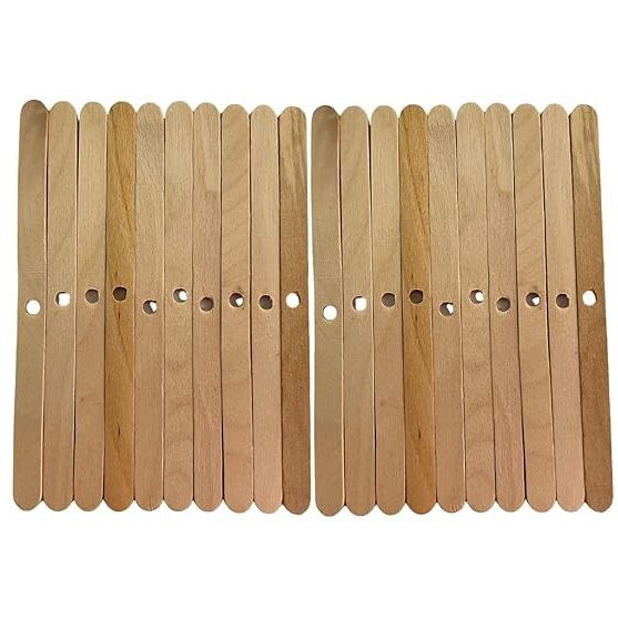 Om Phool Batti Wooden Candle Wick Holders, Centering Device For Candle Wick Bars,Wick Holders For Candle Making,Wick Clips For Candles,Candle Centering Tool - 20 Pcs.