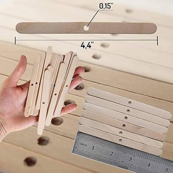 Om Phool Batti Wooden Candle Wick Holders, Centering Device For Candle Wick Bars,Wick Holders For Candle Making,Wick Clips For Candles,Candle Centering Tool - 20 Pcs.