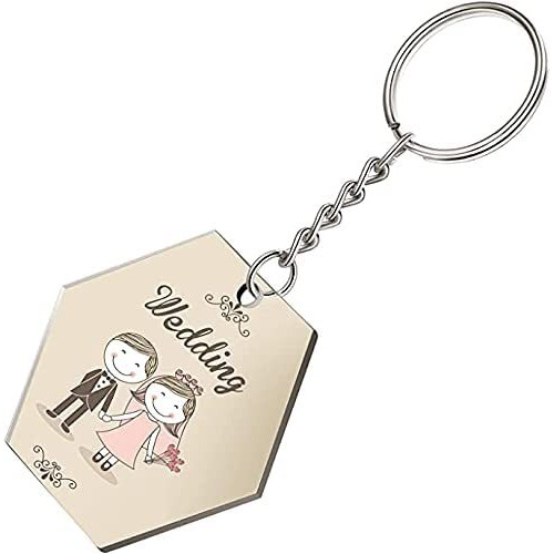 Maitri Acrylic Discs Keychains Kit With Acrylic Transparent Circle Hexagon Shape Discs, Ring With Chain, Open Rings For Diy Keychain Pieces-(20)