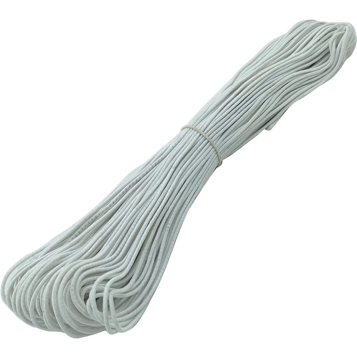 Aakriti 2Mm Crafts Elastic Cord Stretchy String For Loop Button, Tagging, Wedding Card And Gift Wrapping, Bracelets, Necklaces, Beading And Masks Making (White-Elastic-2Mm-40 Meter)