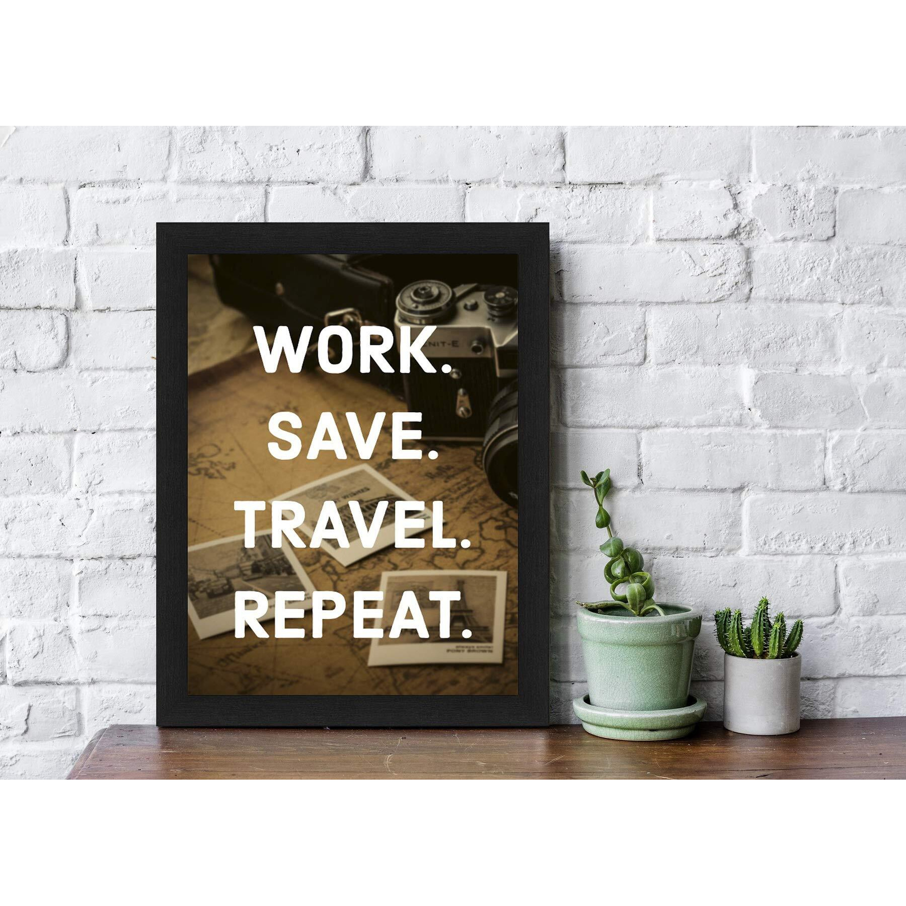Interio Crafts Wall Motivational Poster With Frame (Frame Size 13.5&quotX10" Inches, Poster Size12&quotX8" Inches, Material  Synthetic Wood)