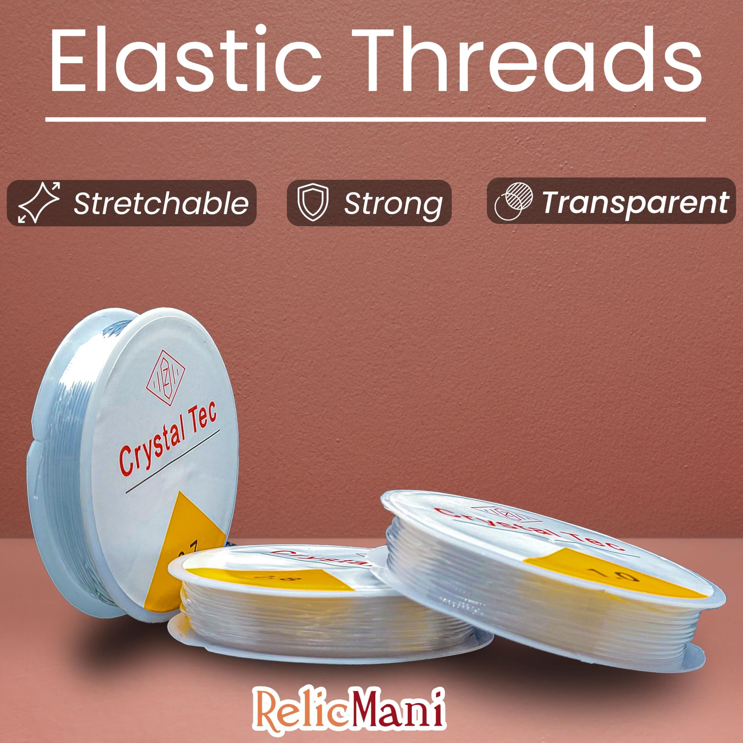 Indikonb Stretchable Elastic Thread For Jewelry & Bracelet Making | Durable Elastic String For Beading & Diy Crafts (0.7Mm)