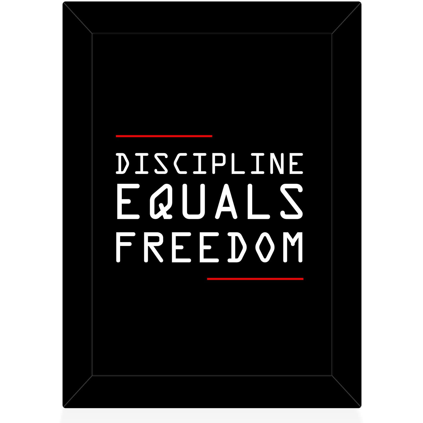 Tied Ribbons Discipline Equals Freedom Printed Inspirational Framed Poster For Wall (25.9 Cm X 34.5 Cm)
