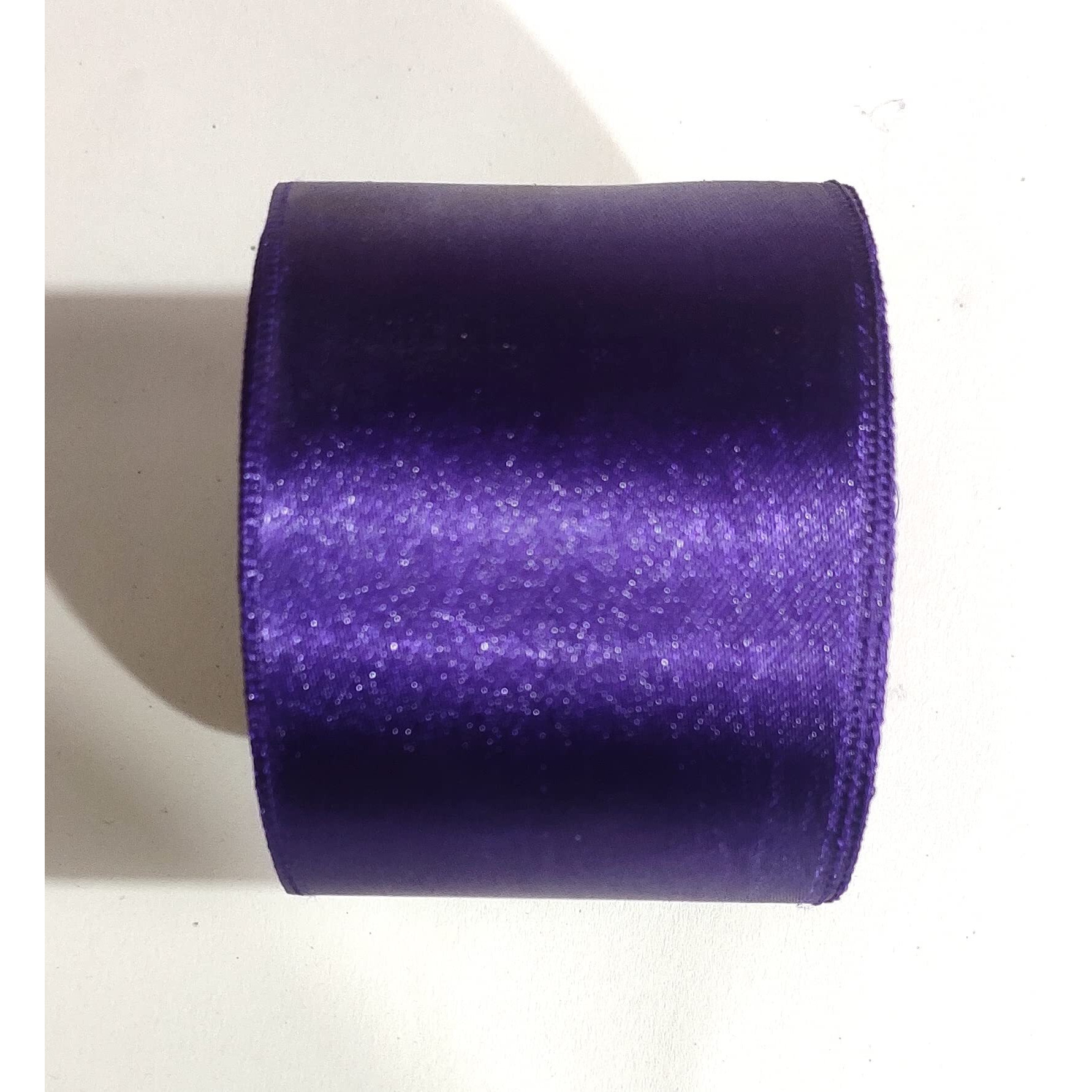 Omx Satin Ribbon Decoration, Size - 2 Inch Wide, Gift Wrapping, Multi-Purpose Use (Purple, 2 Inch Width, 10 Mtr - 1 Roll - 10 Mtr In 1 Roll)