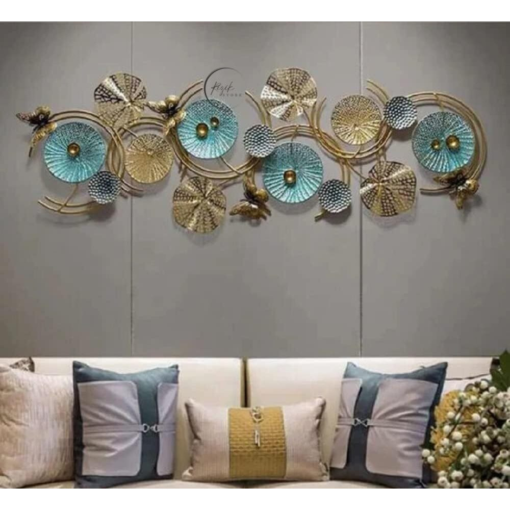 Rizik Store Metal Abstract Figures Handcrafted Wall Sculpture Wall Art Multicolor For Home Decoration, Living Room, Drwaing Room & Bedroom -110L X 40W Cm