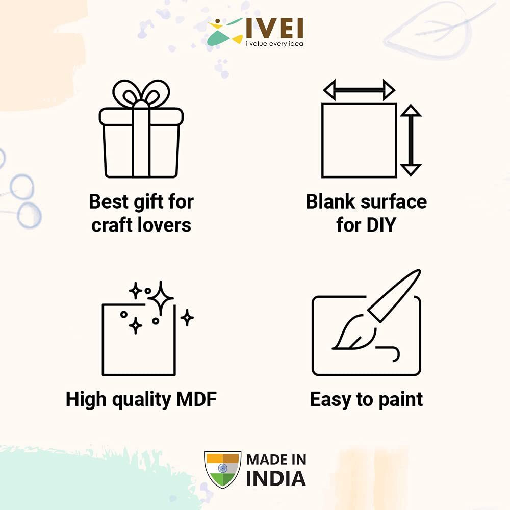 Ivei Mdf Recycled Wood Do-It-Yourself Plain Photo Frame - For Activity - Decoupage (Photos 7In X 5In) - Set Of 2