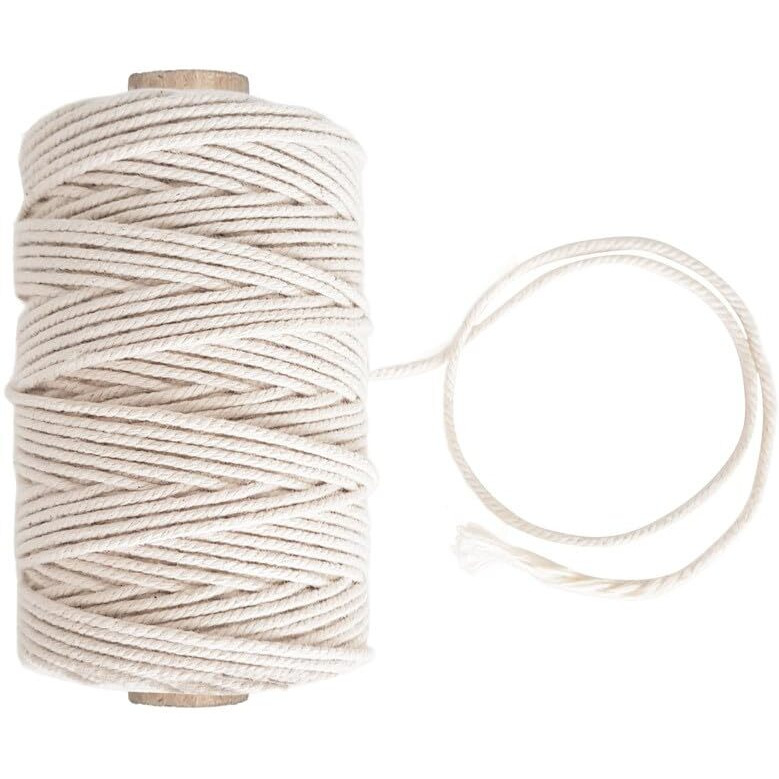 Townbus Macrame Cord 2.5Mm | 50 Meters Natural Soft Cotton Rope | Thread For All Diy