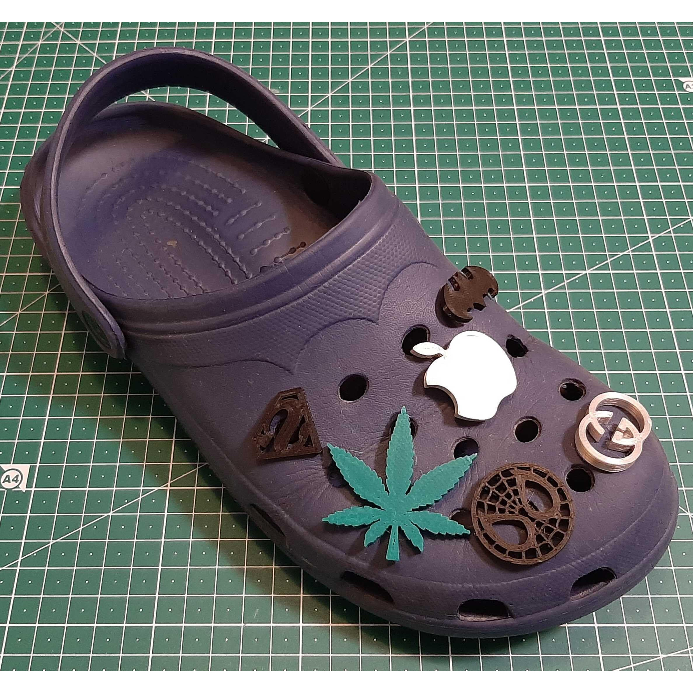 Cero  3D Printed Symbols Crocs Charms, Pins Logo (Green Pla Plastic)