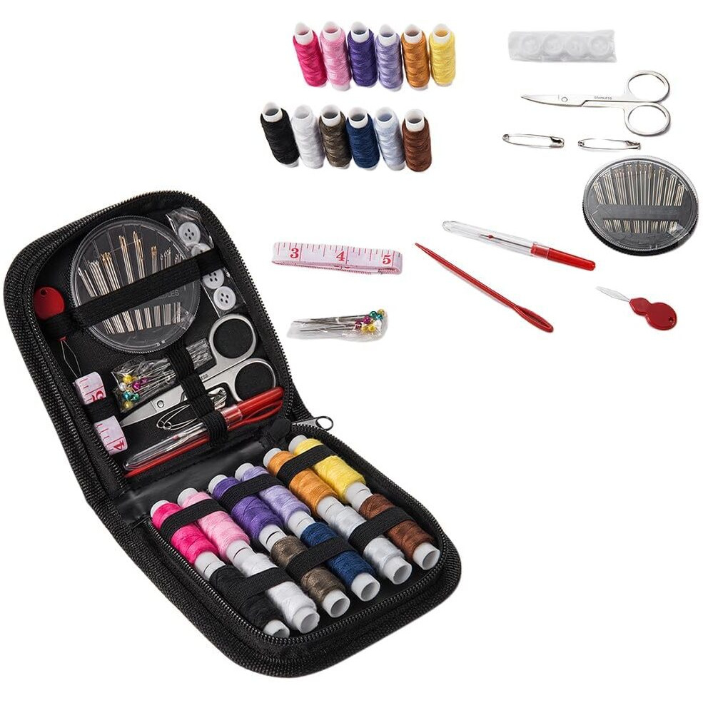 Urdhvamurti Sewing Kit For Adults, Beginner, Kids, Traveler, Emergency Repair, Home Diy, Mini Portable Sewing Supplies Accessories With Thread, Needle, Scissors, Measure Tape, Thimble