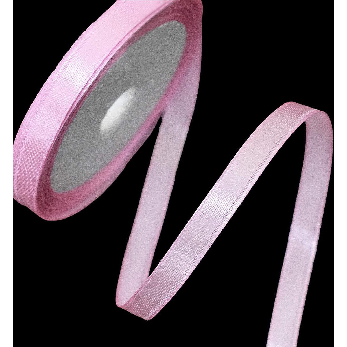 Embroiderymaterial Satin Ribbon For Craft Decorations Clothes Sewing Making Purpose (5 Roll, Light Pink Color)