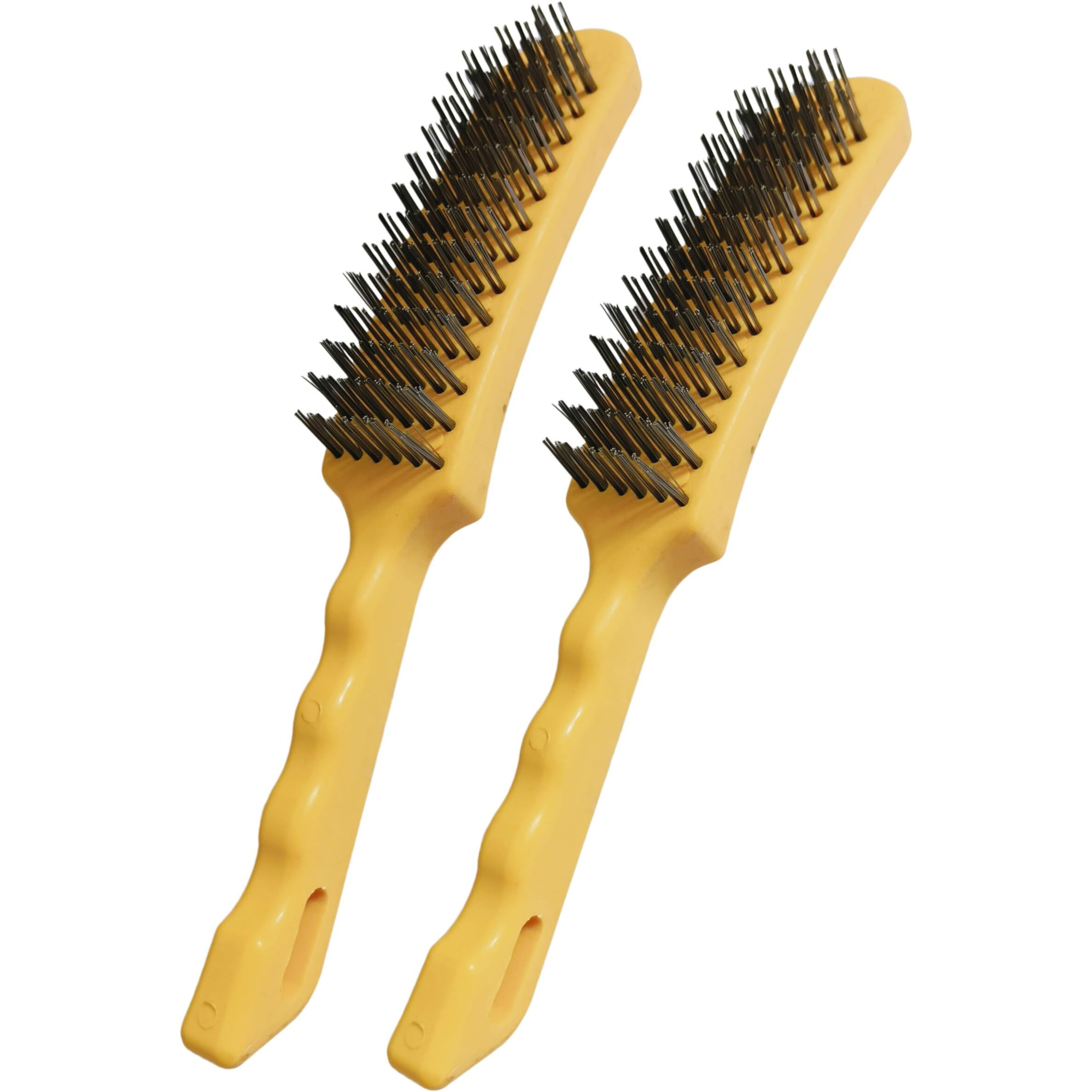 Inditrust Plastic Handle Carbon Steel Wire Hand Brush 10 Inch Length (2 Pcs)