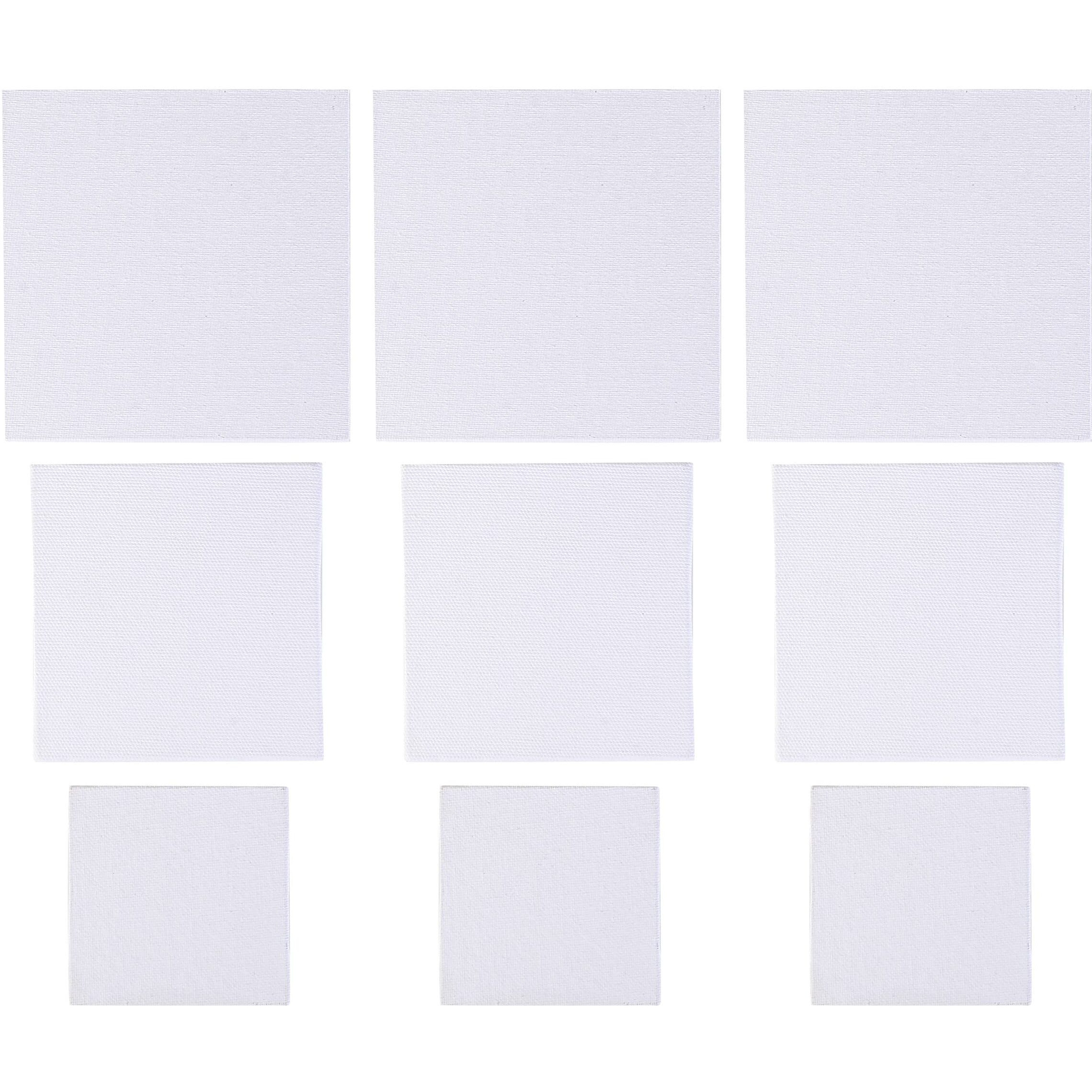 Amazon Brand  Umi 9 Pc Combo Cotton Canvas Boards 3 X3,4 X 4 And 5 X 5 Inch (3Pc Each)