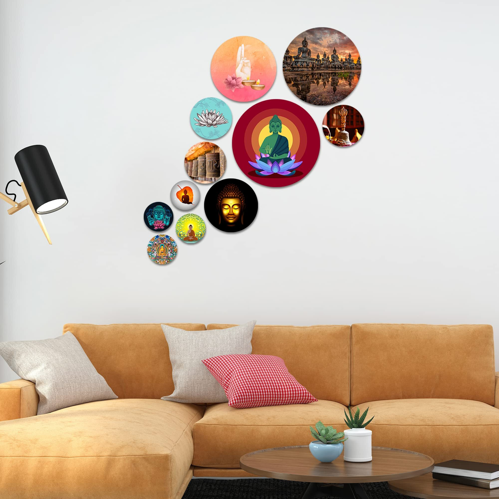 Artvibes Designer Mdf Wooden Wall Hanging For Home Decoration | Office | Gift | Wall Decor Hanging Items | Wall Art | Living Room | Bedroom (Wps_110Nn), Pack Of 11 Pieces