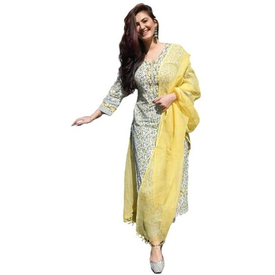 Pinkmint Women Floral Printed Kurta And Pant Set With Dupatta