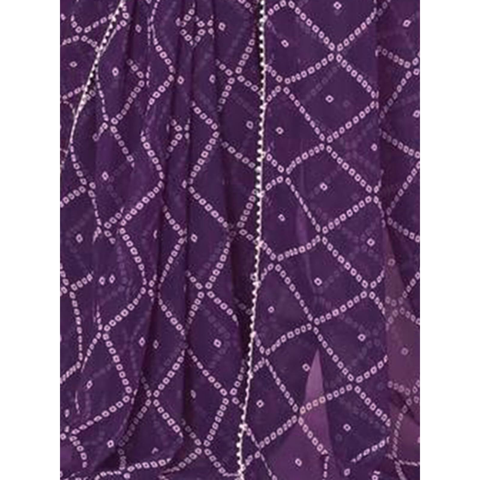 Satrani Women's Georgette Bandhani Prined Ready To Wear Saree With Unstitched Blouse Piece (24Rs117N_Purple4)