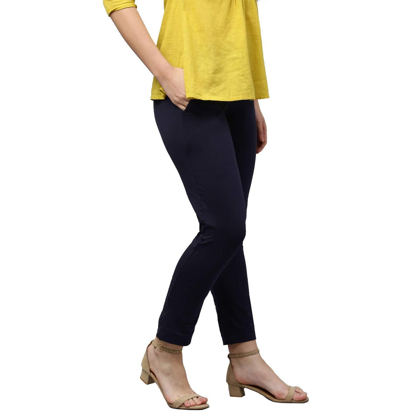 Lyra Women's Slim Fit Pants Kurtipant_30_Fs_1Pc_Navy Blue_One Size_Navy Blue
