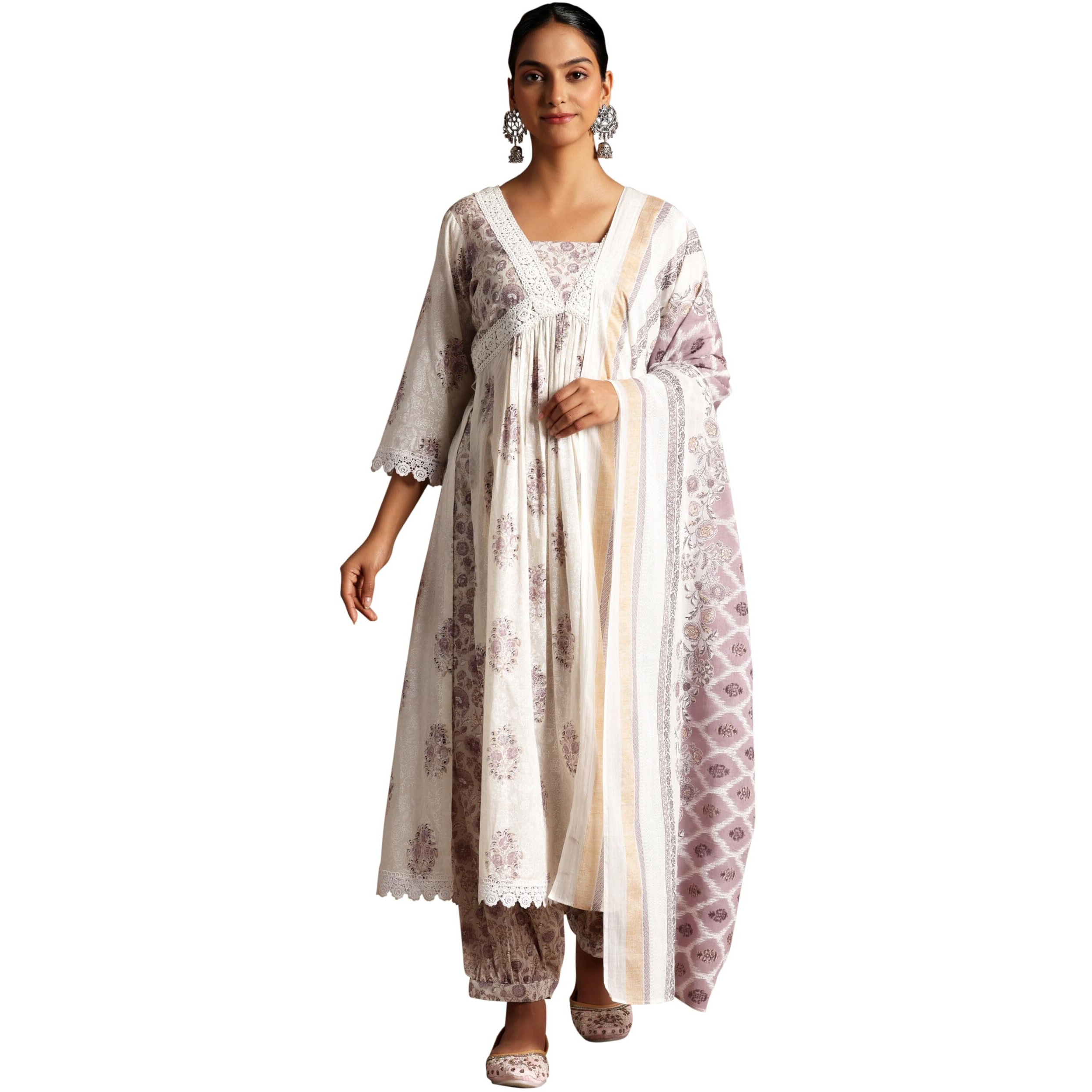 Libas Women's Cotton Kurta Set (35557_White_2Xl)