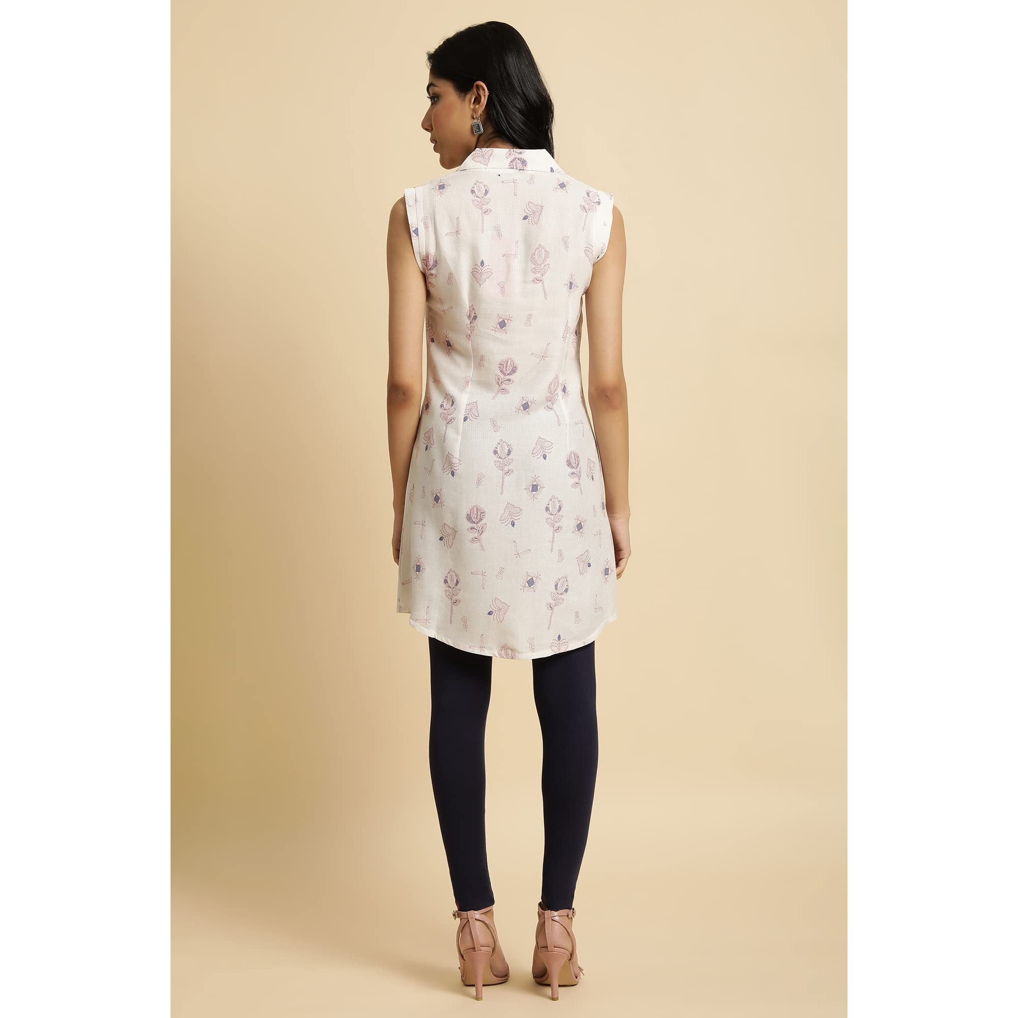 W For Woman Women's Regular Tunic (23Few31244-810423_Ecru 14)