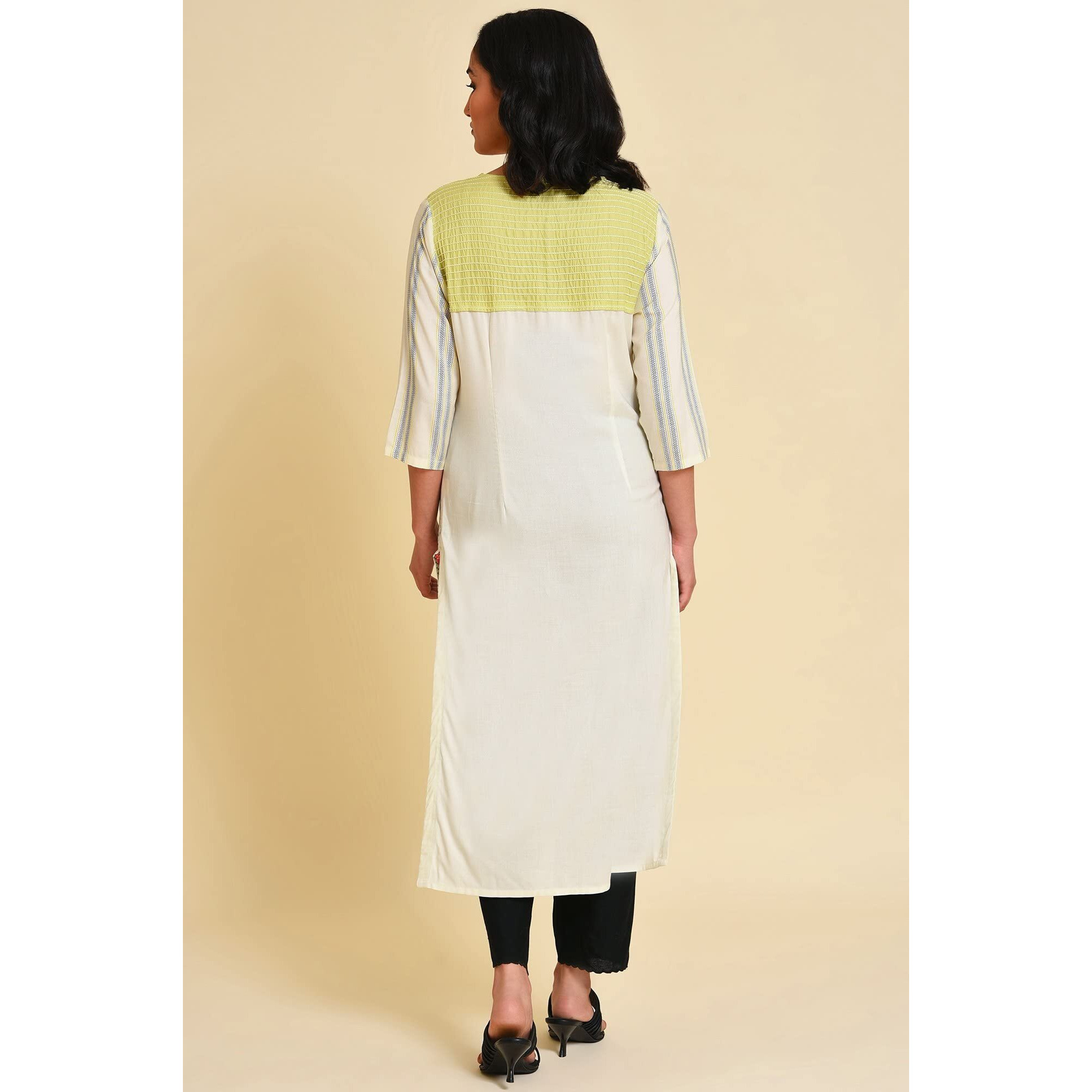 W For Woman Ecru Graphic Printed Kurta_23Few18708-120109_M