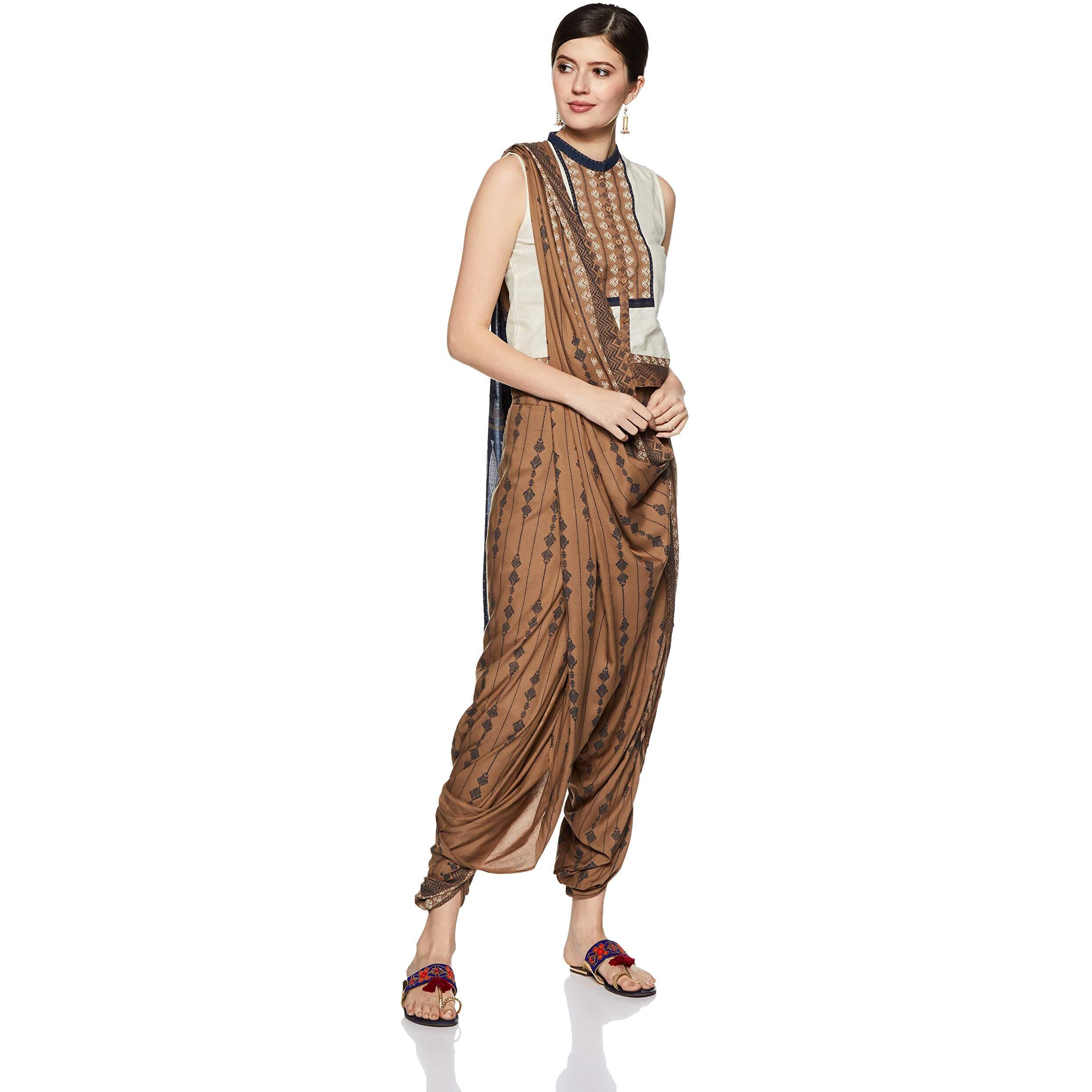 W For Woman Women's Cotton Salwar Suit Set (18Auws11991-211170_White_M (10))