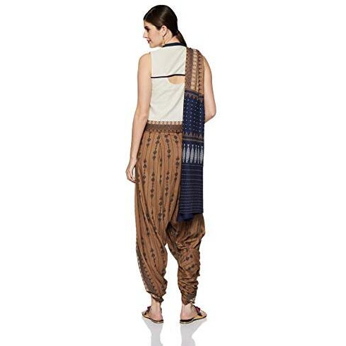 W For Woman Women's Cotton Salwar Suit Set (18Auws11991-211170_White_M (10))