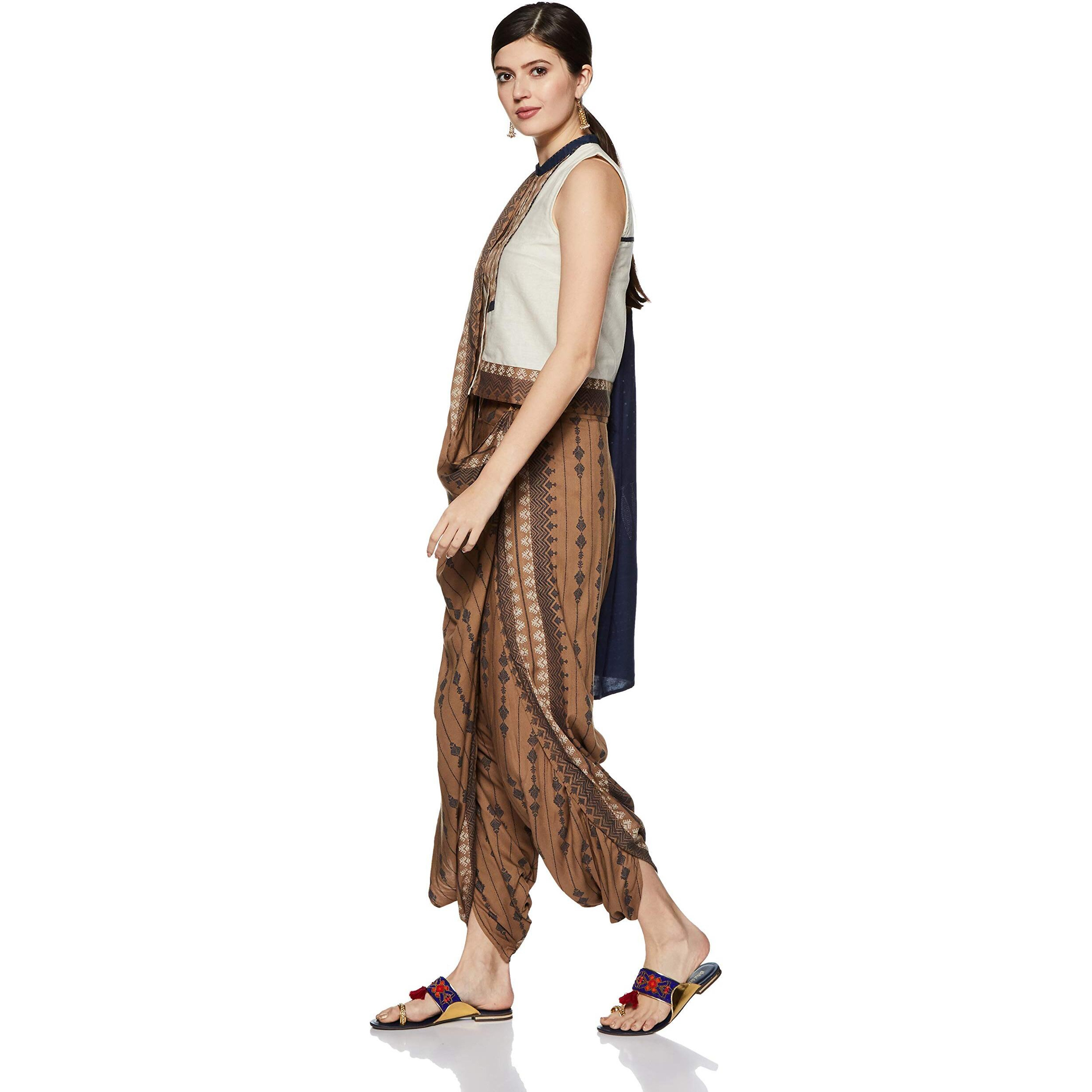 W For Woman Women's Cotton Salwar Suit Set (18Auws11991-211170_White_M (10))